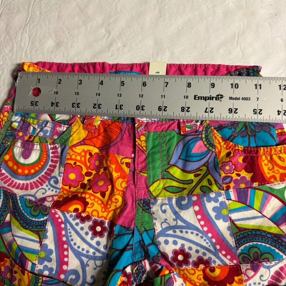 The Childrens Place Girls Patchwork Paisley Floral Shorts Multi-Color Size 8